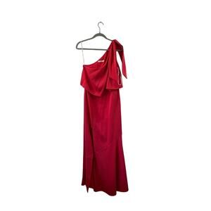 Halston Heritage One Shoulder Pink Evening Gown w/Slit